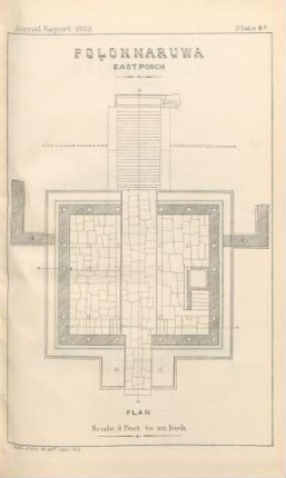 Plate 8A. Polonnaruwa. Eastporch. Plan