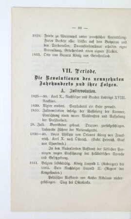 VII. Periode. Die Revolutionen des neunzehnten Jahrhunderts und ihre Folgen