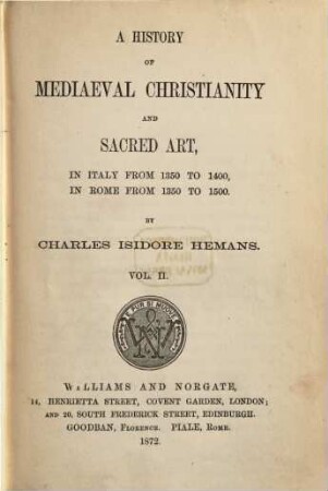 A History of mediaeval Christianity and sacred art in Italy, 2