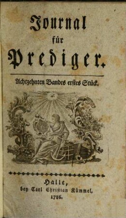 Journal für Prediger. 18, 18. 1786