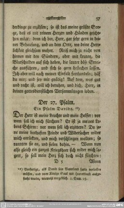 Der 27. Psalm. Ein Psalm Davids