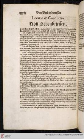 Locatio & Conductio. Von Lehenbrieffen.