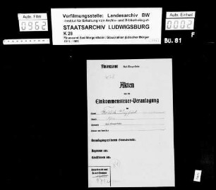 Fröhlich, Siegfried; Kaufmann *14.01.1905 +17.01.1972 1933 ausgewandert nach Palästina Wohnort: Bad Mergentheim