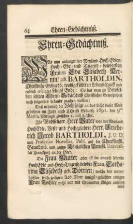 Ehren-Gedächtniß