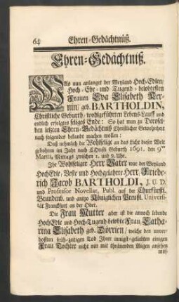 Ehren-Gedächtniß