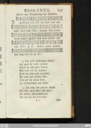 Psalm CXXX. Gebet um Vergebung der Sünden.