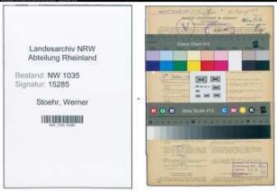 Entnazifizierung Werner Stoehr , geb. 05.12.1903 (Bergmann)