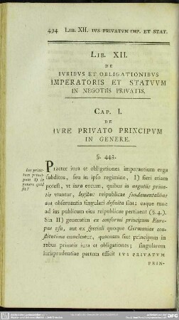 LIb. XII. De Iuribus Et Obligationibus Imperatoris Et Statuum In Negotiis Privatis