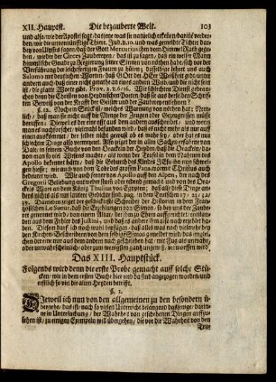 Das XIII. Hauptstück.