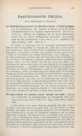103-113 Empfehlenswerthe Schriften