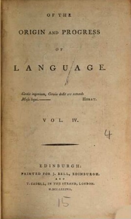 Of the Origin and progress of languages. 4.