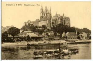 Meißen. Albrechtsburg u. Dom - Elbe m. Dampfer Wettin