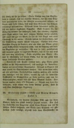Elisabeth (1558 - 1603) und Maria Stuart. - Jakob I