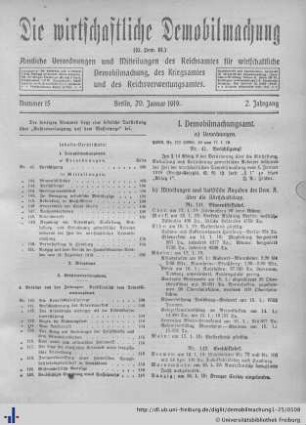 Nr. 15, 20. Januar 1919