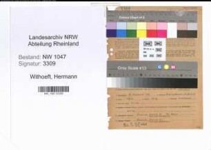 Entnazifizierung Hermann Withoeft , geb. 13.12.1901 (Lehrer)