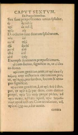 Caput Sextum. De Praepositionibus.