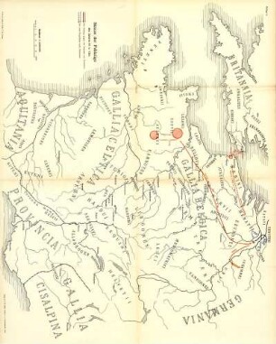 Skizze der Feldzüge des Jahres 55 v. Chr.