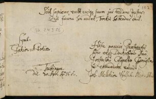 Welsch, Johann Melchior. Tübingen, 30.04.1656.