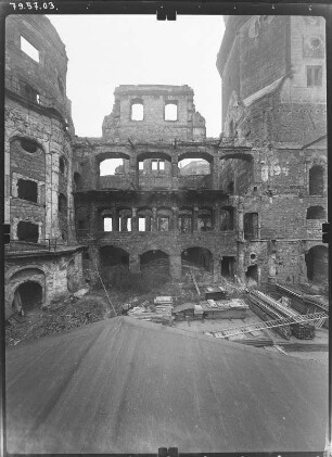 Dresden-Altstadt. Ruine des Residenzschlosses. Schützkapelle