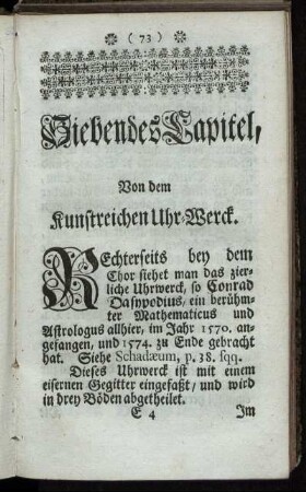 Siebendes Capitel, [...].