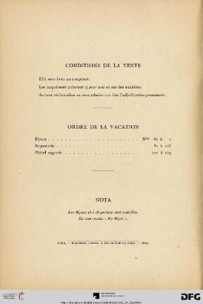 Ordre de la vacation