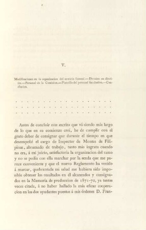 V. Modificationes en la organizacion del servicio forestal ...