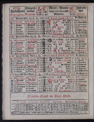 1739. Verbesserter Februarius.
