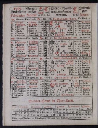1739. Verbesserter Februarius.