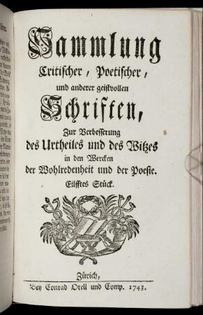 11: Sammlung critischer, poetischer und anderer geistvollen Schriften