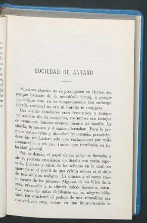 Sociedad de antaño