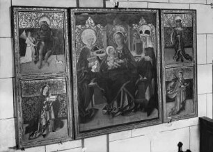 Marienaltar — Linker Altarflügel (Innenseite): Heiliger Rochus und heilige Agnes