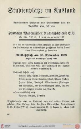 Studienplätze im Ausland