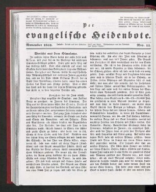 November 1852. Nro. 11