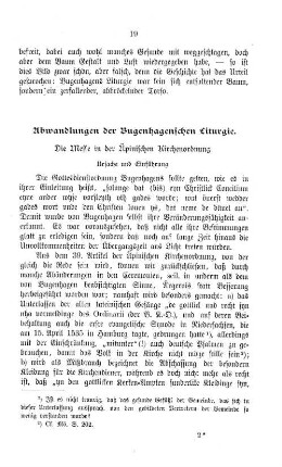 Abwandlungen der Bugenhagenschen Liturgie.