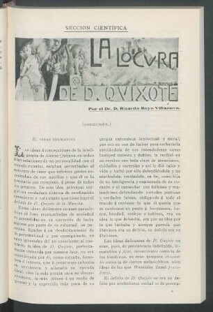 Sección científica: La Locura de Don Quijote