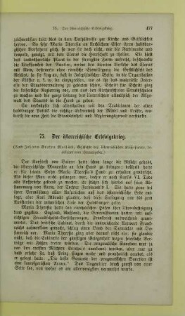 75. Der österreichische Erbfolgekrieg
