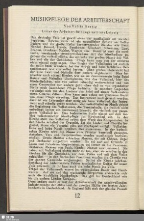 Musikpflege der Arbeiterschaft