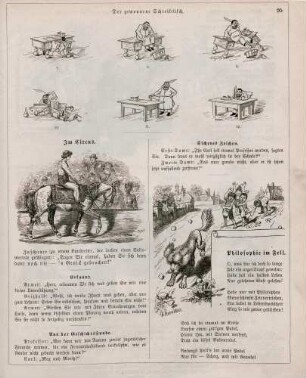 "Der gewonnene Schreibtisch" "Im Circus" "Philosophie im Fell"