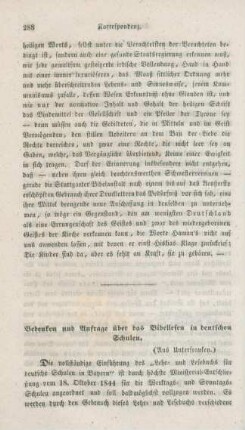 318-320 Korrespondenz : Bedenken und Anfrage über das Bibellesen in deutschen Schulen