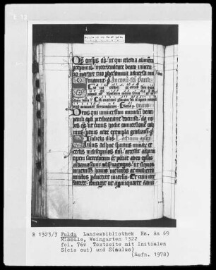 Missale — Initialen S(cio cui) und S(aulus), Folio 76verso