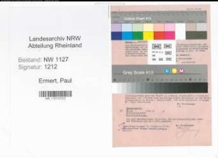 Entnazifizierung Paul Ermert , geb. 15.09.1886 (Dentist)