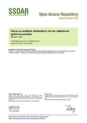 Hacia un análisis sistemático de las relaciones gobierno-partido