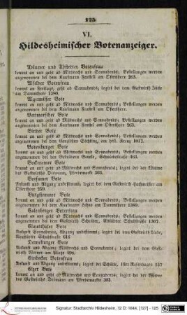 VI. Hildesheimischer Botenanzeiger.