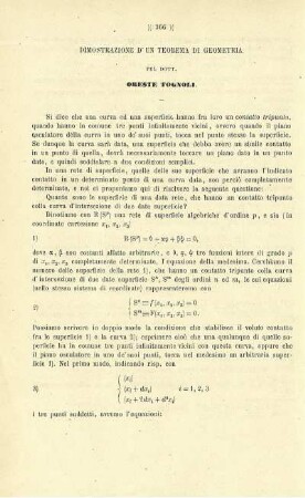 Dimostrazione d'un teorema die Geometria.