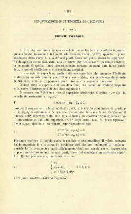 Dimostrazione d'un teorema die Geometria.