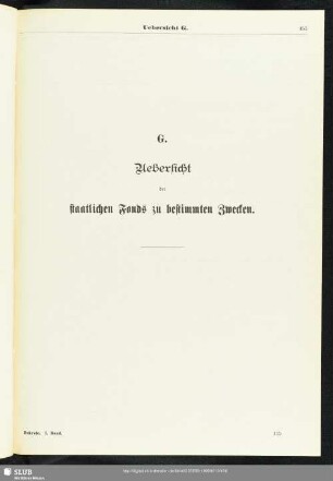 G. Uebersicht der staatlichen Fonds zu bestimmten Zwecken