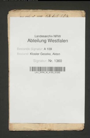 Pachtzahlungen des Fritz Schütte zu Völlinghausen.