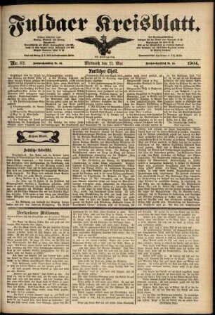 Zweite Ausgabe vom Montag, den 09. Mai 1904.