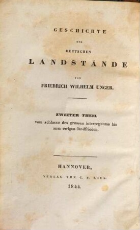 Geschichte der deutschen Volksvertretung unter dem Einflusse der Einungen des Mittelalters