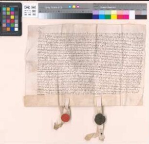 Herzog Johann von Kleve und Graf Vincenz von Meurs vereinigen sich, daß Kleve zwei und Meurs ein Drittel der Kriegskosten zahlen soll, und benennen die Mannzahl, die an jeden Ort gelegt werden soll. d. Freitag nach Allerheiligen.